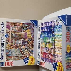 2 Ravensburger Puzzles 300 Pc LARGE FORMAT Cozy Garden Shed Washi Wishes Craft